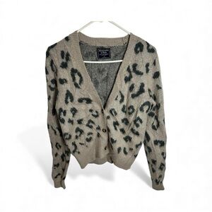 Abercrombie & Fitch Cream and Black Patterned Cardigan